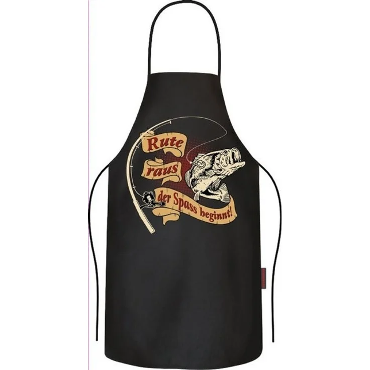 RAHMENLOS® Grillschürze Küchenschürze als Geschenk für Angler - Rute raus, der Spass beginnt – Bild 3