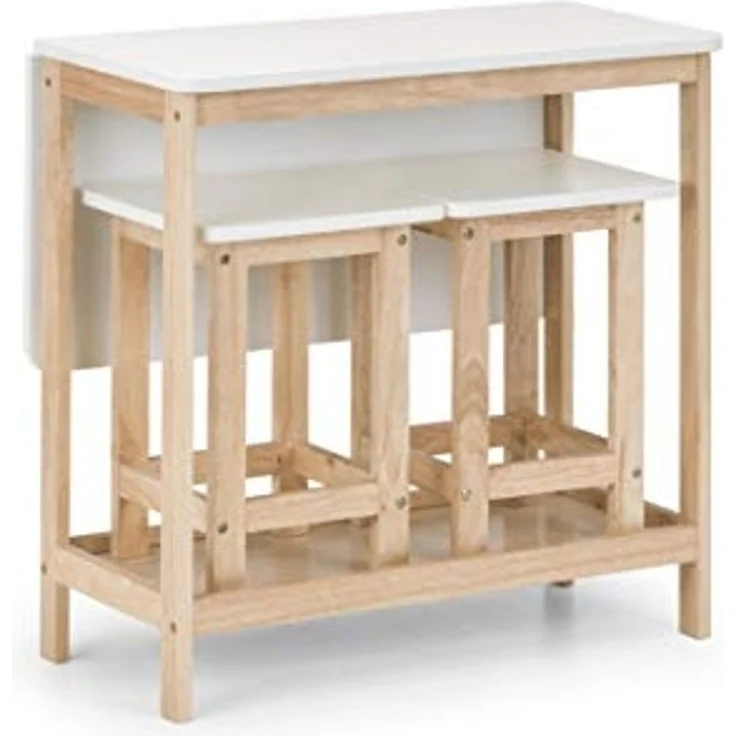 Das Julian Bowen Bar-Set Bergen in Weiß und Natur sind elegante und praktische Barmöbel für moderne Wohnungen – Bild 6