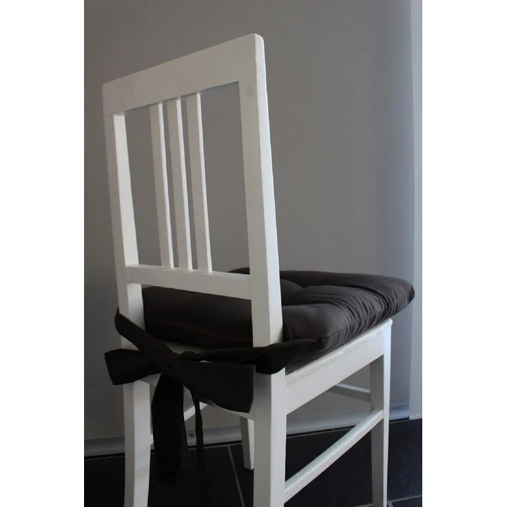 MAGMA Stuhlkissen Sitzkissen FINO Schleifenband Auflage - ca. 42cm x 46cm x 7cm - 4er Set anthrazit – Bild 3