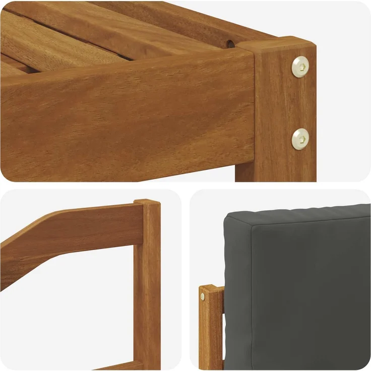 vidaXL Outdoor-Sofagarnitur mit Kissen 5 pcs Natur und Anthrazit 3366270 – Bild 5