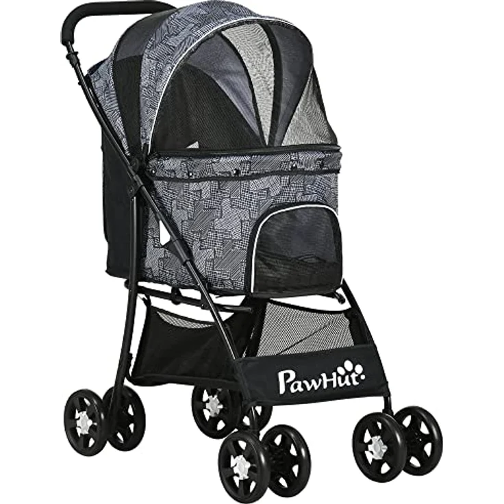 PawHut Hundebuggy Hundewagen, klappbar, 1 Korb, 1 Kissen, (1-tlg), Hundebuggy – Bild 2