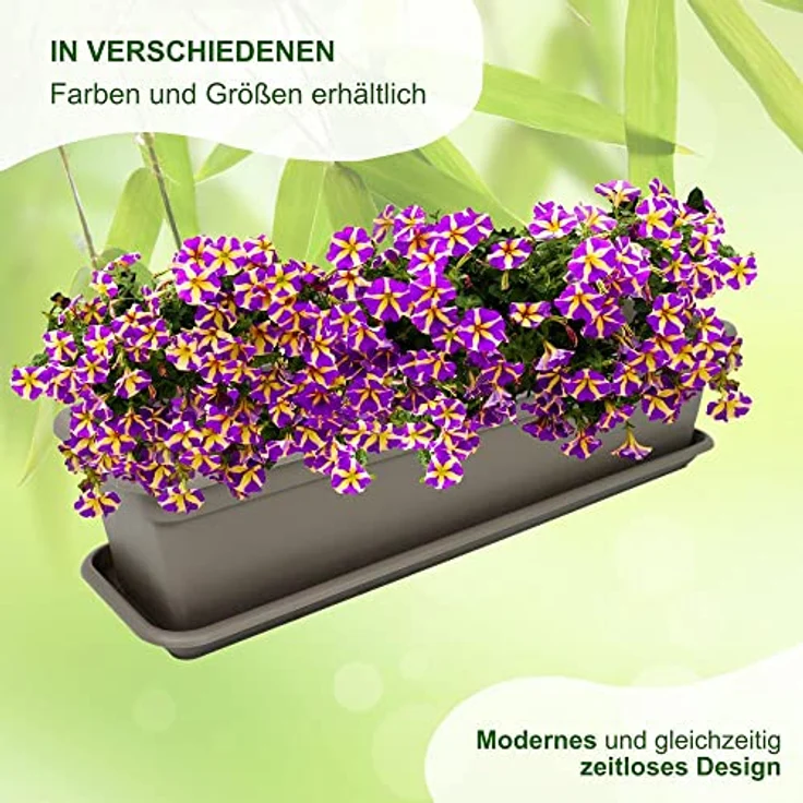 Heimwerkercenter Balkonkasten MePla Balkonkasten Balcony 40cm, Untersetzer - Taupe - – Bild 7