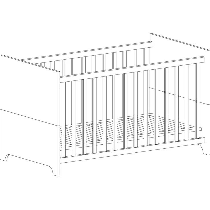 Arthur Berndt 'Thilo' Babyzimmer Sparset 2-teilig, Kinderbett (70x140 cm) und Wickelkommode mit Wickelaufsatz MDF Weiß – Bild 3