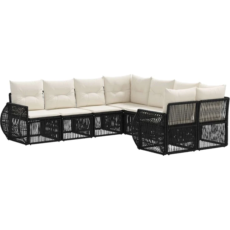vidaXL Gartensofa-set 8 stk. 8-Sitzanzahl Schwarz Poly-Rattan 3435610 – Bild 2