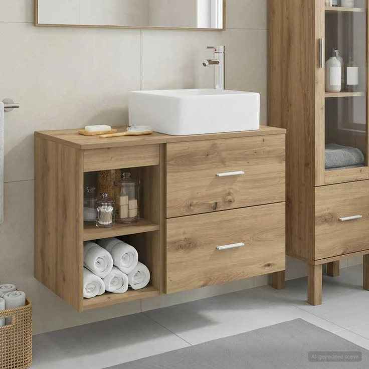vidaXL Badezimmerschrank-Set 2 stk. Artisan-Eiche 83 x 35 x 80 cm 3403903 – Bild 1