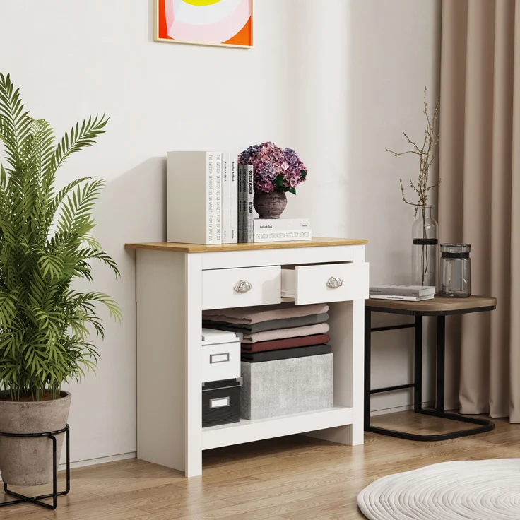VCM Kommode & Sideboard Balusa 920338 Weiß H. 76 x B. 85 x T. 35 cm – Bild 4
