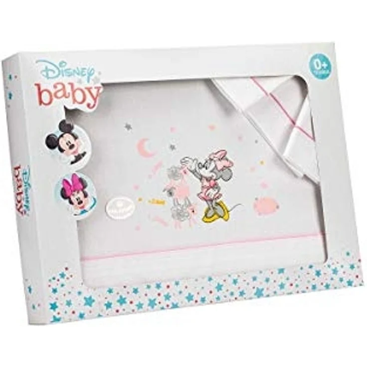 Interbaby MN006-12 3Stück Bettwäsche Wiege Disney Minnie Mouse Weiss/Rosa, rosa, 180 g, cuna – Bild 2