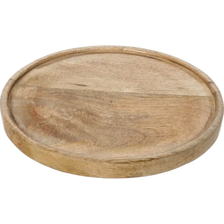 Meinposten Dekoteller Teller Mango Holz Dekobrett Untersetzer Schmuckteller Tablett Ø 25 cm (1 St)