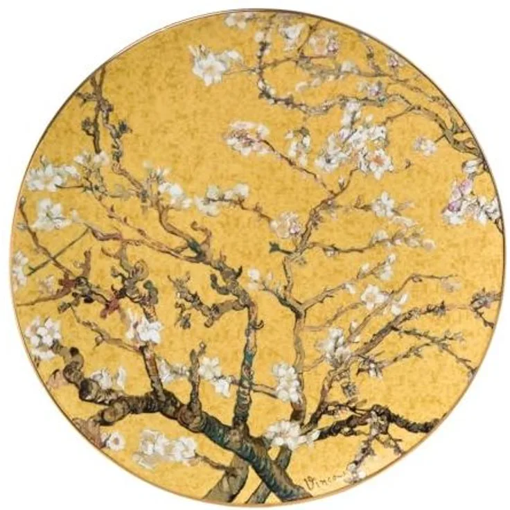 Goebel / Vincent van Gogh - Mandelbaum Gold,Wandteller,Van Gogh - Mandelbaum gold,36,0cm x 36,0cm x 3,0cm / Porzellan / 36,0cm x 36,0cm x 3,0cm