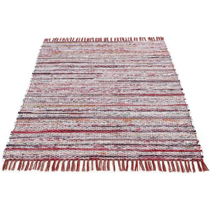 carpetfine Teppich Kelim Chindi, Wendeteppich, rechteckig, Höhe: 6 mm, handgewebt, Fleckerlteppich mit Fransen, auch vielen in Läufergrößen – Bild 5
