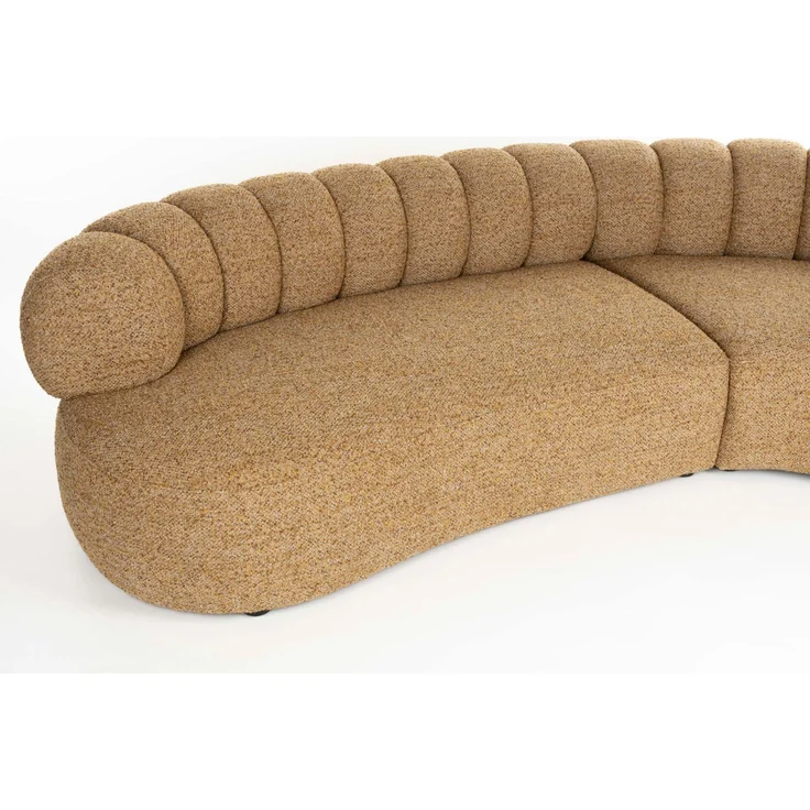 DutchBone Sofa Duvane 7-Sitzer Braun mit Eukalyptusholz-Gestell im Boho-Chic 286x286x68 cm – Bild 9