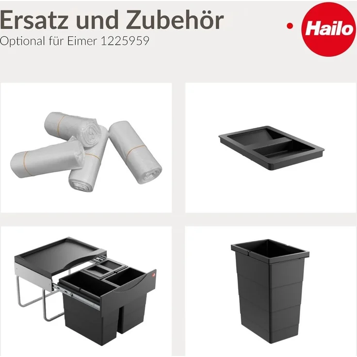 Hailo Inneneimer 1225959 schwarz 8 L 226 x 156 x 295 mm mit Deckel – Bild 6