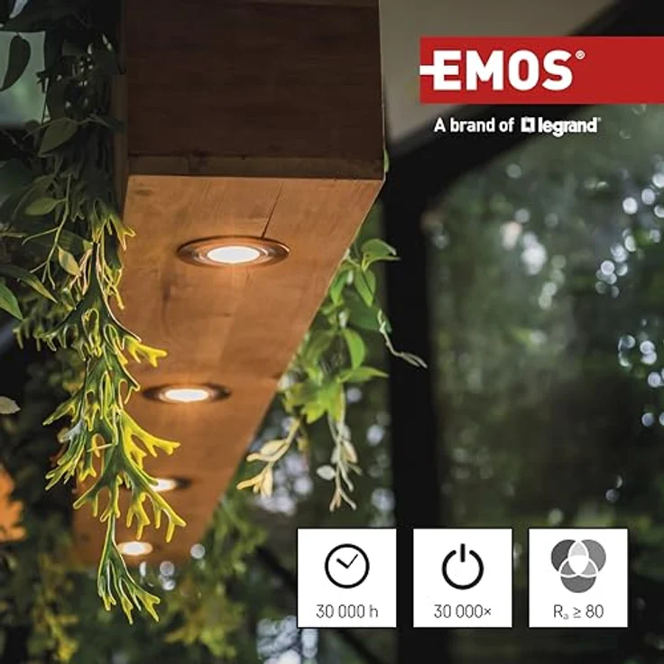 EMOS LED Lampe Spot MR16, GU10 Sockel, 3W (Ersatz für 32W Halogen) mit 345 lm, Warmweiß 3000 K, 100° Abstrahlwinkel, 30000 h Lebensdauer, CRI min. 80, weiße Farbe – Bild 5