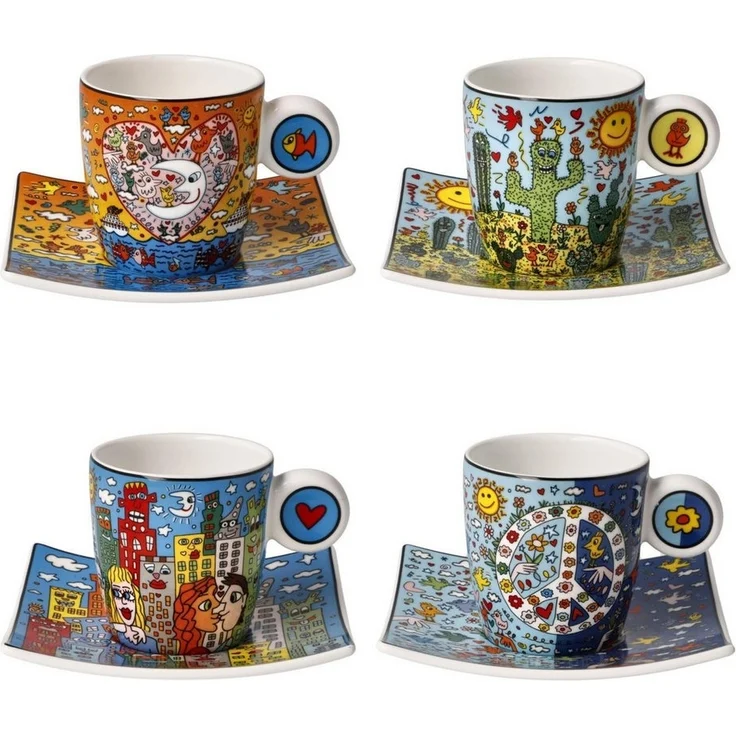 Goebel Tasse James Rizzi, Porzellan, Spülmaschinengeeignet, Mehrfarbig, Motiv: Rizzi Kunst – Bild 5
