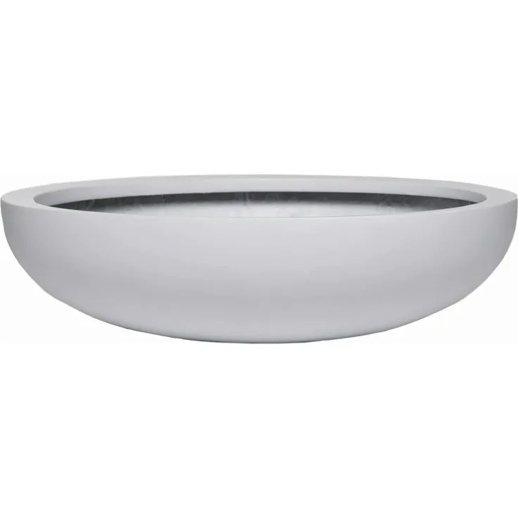 VIVANNO Pflanzschale Fiberglas PLANA Schale, Weiß Matt 43x11 cm