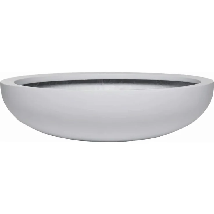 VIVANNO Pflanzschale Fiberglas PLANA Schale, Weiß Matt 43x11 cm – Bild 1