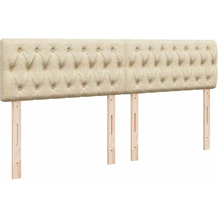 vidaXL Boxspringbett mit Matratze Creme 200x200 cm Stoff 3289875 – Bild 12