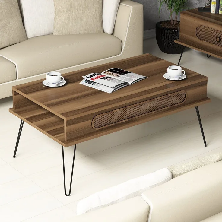 Skye Decor 'Ekol - Walnut' Couchtisch, Walnuss, 105 x 45,8 x 56 cm
