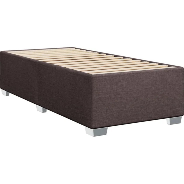 vidaXL Bettgestell ohne Matratze Dunkelbraun 90x200 cm Stoff 3284446 – Bild 2