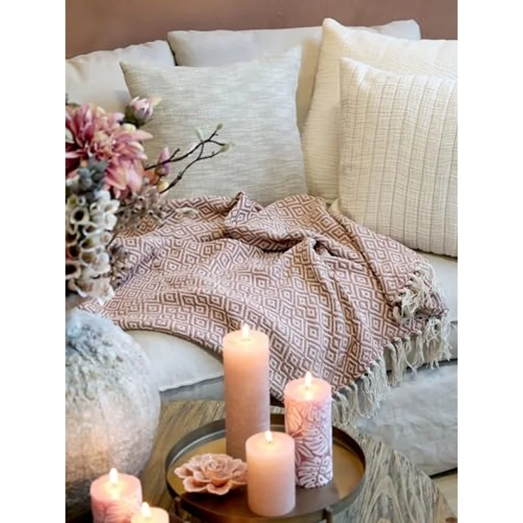 Chic Antique - Decke Plaid Kuscheldecke Wohndecke Muster Rosa 150x130cm 16097307 – Bild 2