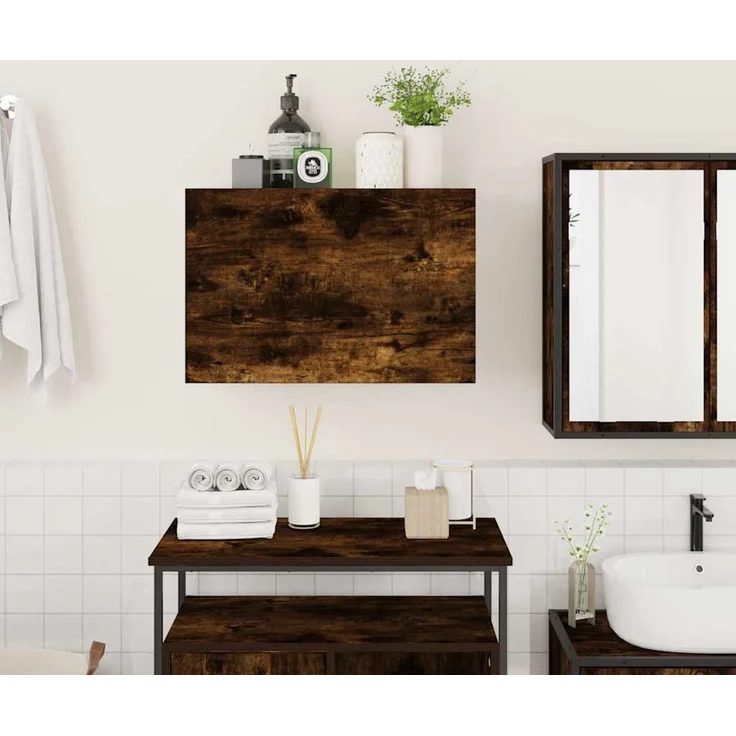 vidaXL Bad-Wandschrank Räuchereiche 60x25x40 cm Holzwerkstoff 860071 – Bild 3