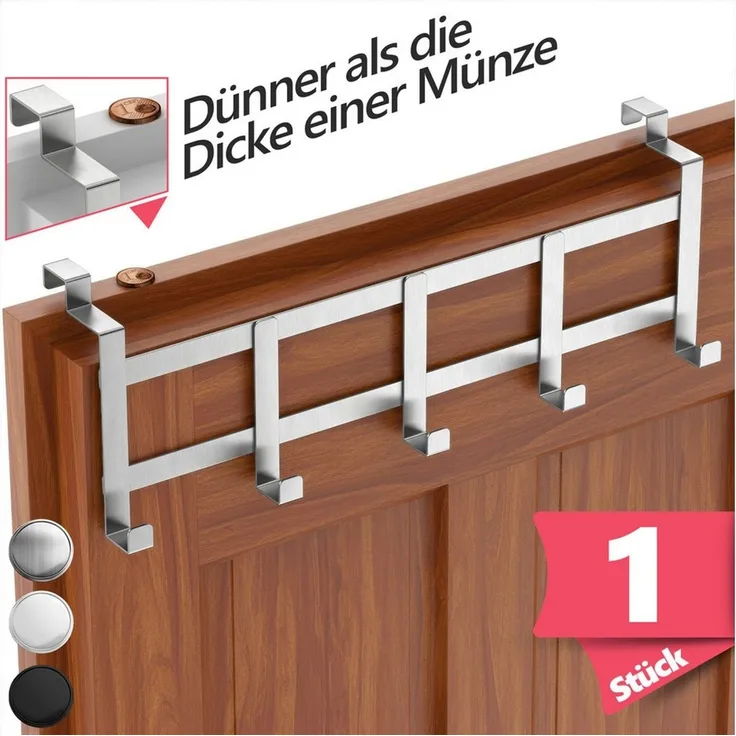 Lindenstein Türhaken Türhaken Innenseite Premium, Türen, (Packung, 1-St, 1), Ohne Bohren, langlebig, belastbar, rostfrei