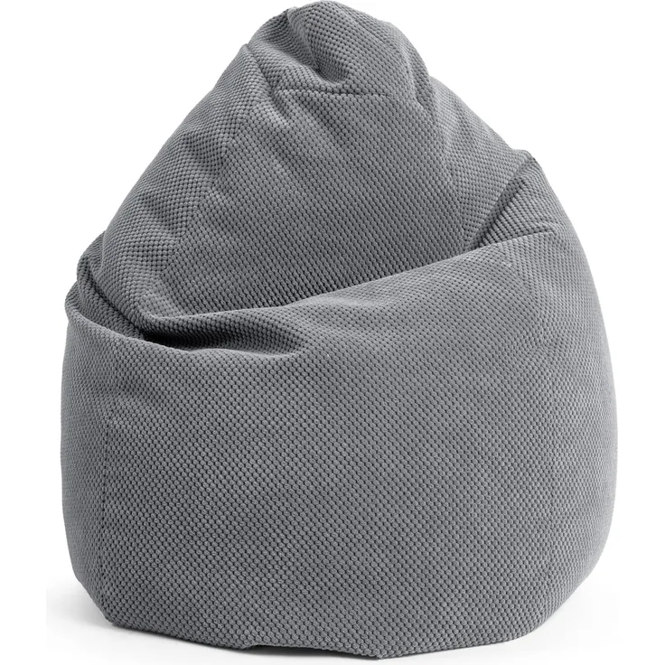 SITTING POINT only by MAGMA BeanBag COMODO XXL Sitzsack mit Plüsch aus 100% Polyester - 80x130cm, Hülle waschbar, Oeko-TEX Standard-Zertifiziert, mittelgrau