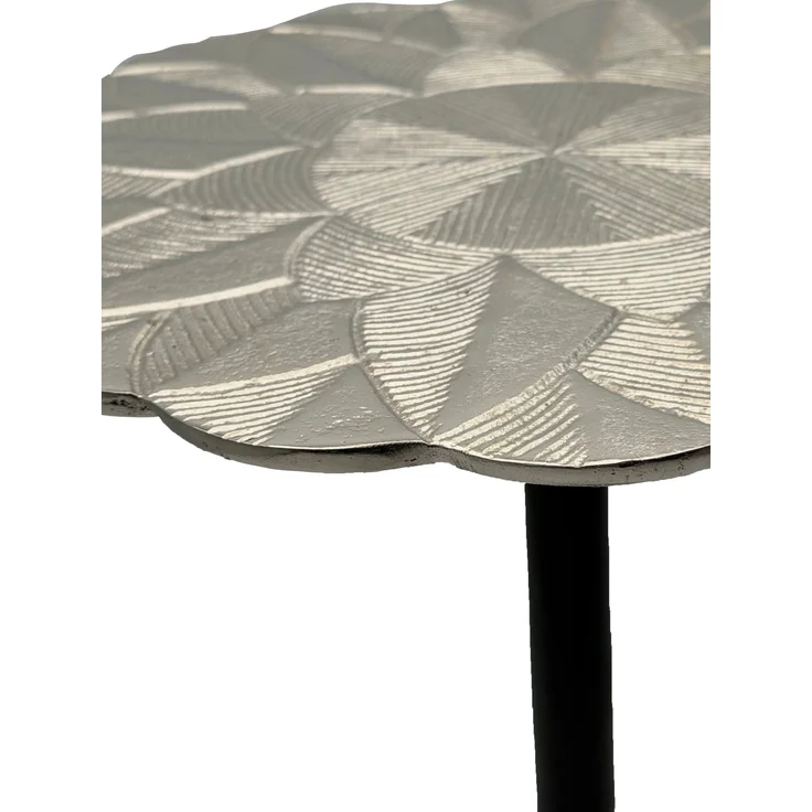 FineBuy Beistelltisch Aluminium 29cm - Kleiner runder Anstelltisch aus Metall silber - Design Wohnzimmertisch - Dekotisch - Couchtisch - Metalltisch Handmade pflegeleicht – Bild 4