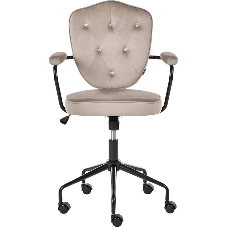 Schreibtischstuhl VELISSE Samtstoff Taupe – Bild 5