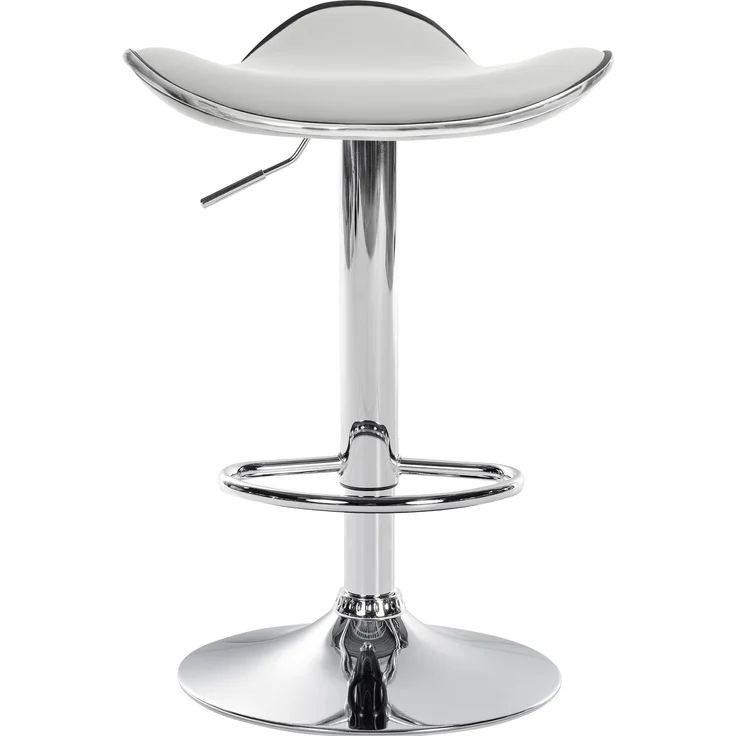 Barhocker TANOR - Kunstleder Weiß 45x45x71 cm Silber | Barstuhl Höhenverstellbar Drehbar Tresenhocker Tresenstuhl Kneipenhocker Kneipenstuhl – Bild 6