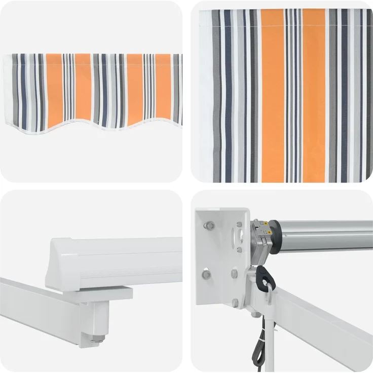 vidaXL Elektrische ausziehbare Markise Blau und Orange 3,5x2 m 3419560 – Bild 6