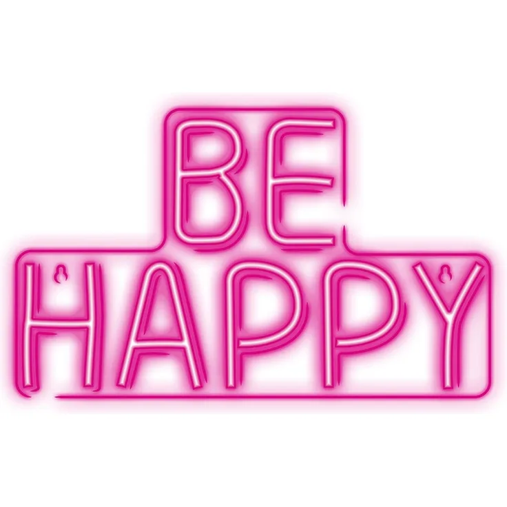 Neon LED Zeichen Licht USB LED Licht Home Leuchtschild Nachtlicht Be Happy-Pink