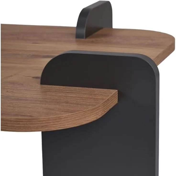 Stilvoller Couchtisch, 120 x 60 x 35 cm, Atlantische Kiefer & Anthrazit | 100% melaminbeschichtet, werkzeuglose Montage, modernes Design – Bild 9