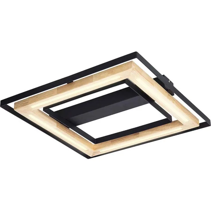 LED Deckenleuchte, dimmbar, Bambus natur, L 46 cm
