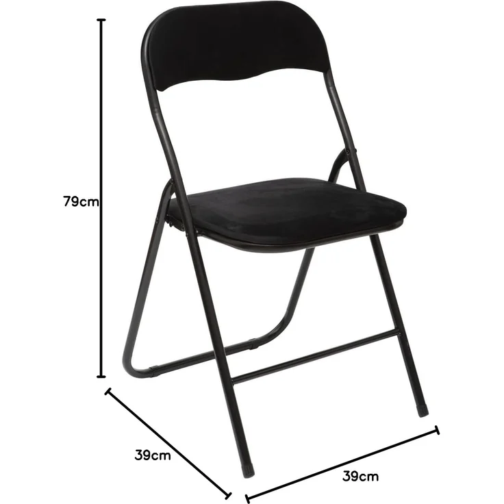 5five - klappstuhl aus schwarzem samt – Bild 2