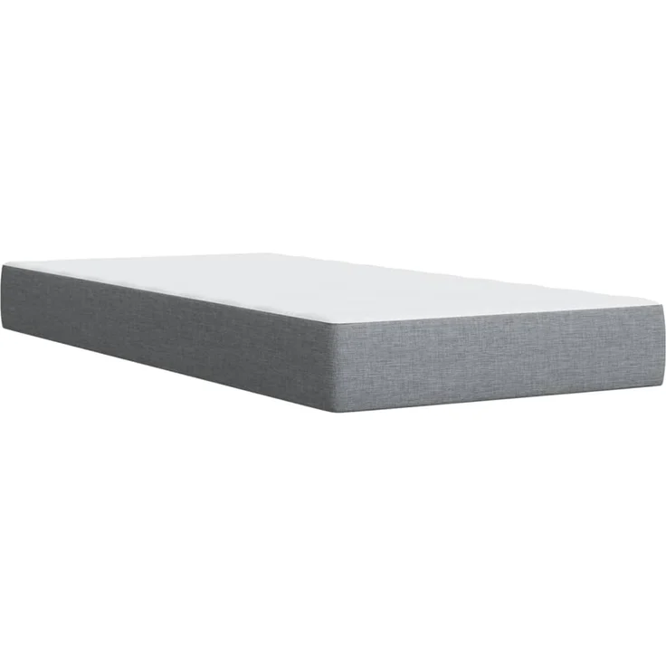 vidaXL Boxspringbett mit Matratze Hellgrau 90x200 cm Stoff 3287332 – Bild 9