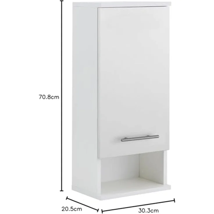 Schildmeyer Hängeschrank Emmi 159173, weiß matt, 30,3 x 20,5 x 70,8 cm – Bild 2