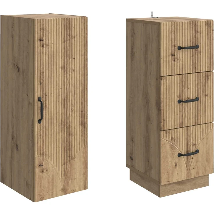 vidaXL Schrankset 2 pcs Artisan-Eiche 33 x 34,5 x 87 cm Holzwerkstoff 3416816 – Bild 3