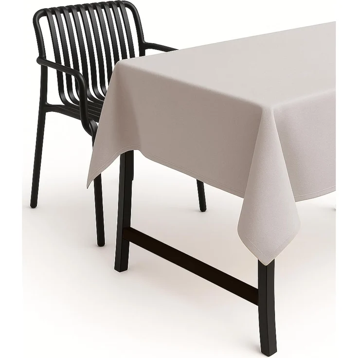 texpot Tischdecke 160x160 cm Hellgrau Leinenoptik Lotuseffekt Fleckschutz Bügelfrei Tischtuch