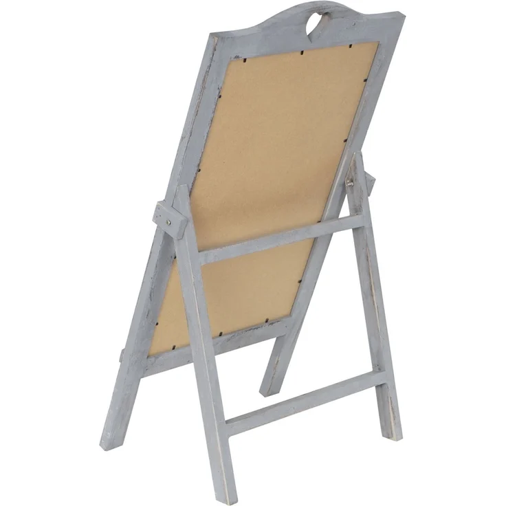 Werbetafel HWC-E51, Aufsteller Kreidetafel, 66 x 37 x 27 cm Shabby-Look Vintage ~ grau – Bild 5