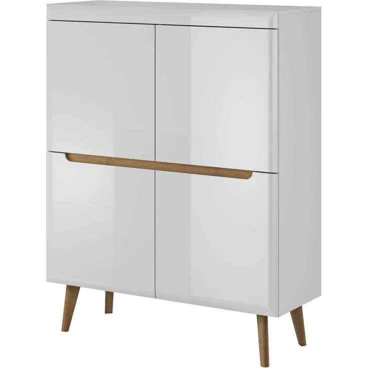 99rooms Racine Highboard Weiß Eiche Riviera