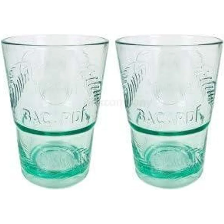 Bacardi Rum KUNSTSTOFF Glas - Gläser Set - 2x Kunststoff Gläser Mojito Longdrinkglas Cuba Libre Cocktail Bar