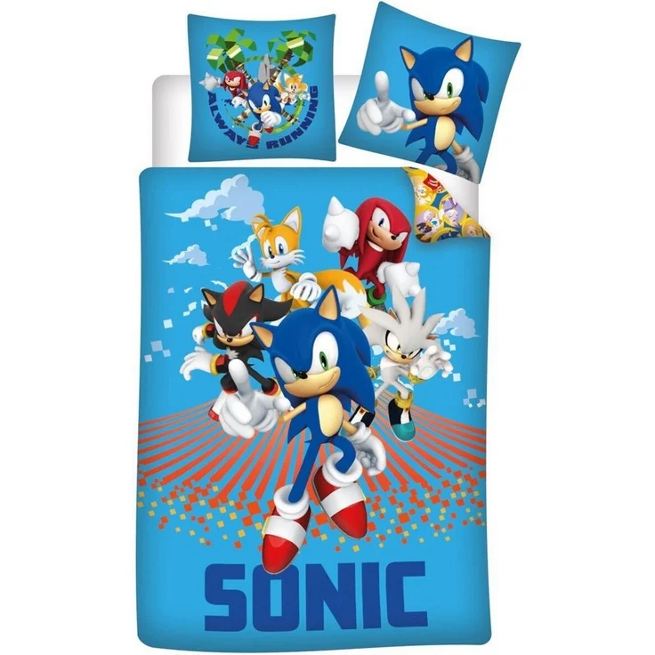 Sonic Kinderbettwäsche Sonic Always Running Kinderbettwäsche 100x135cm – Bild 1