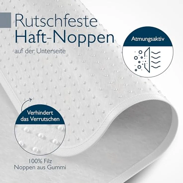 Beautissu Matratzenschoner Beautect mit Noppen 200 x 120 x 0.5 cm – Bild 6