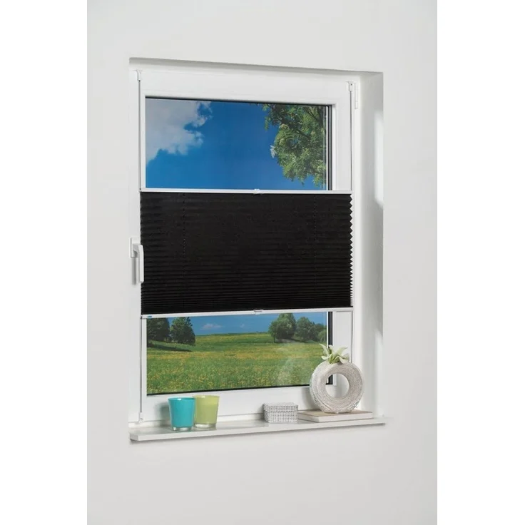 K-home 872765-40 Klemmfix-Plissee, Anthrazit, 30x130 cm
