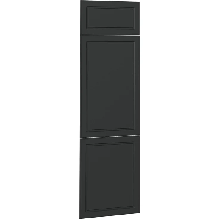 Küchenfront R-Line Anthrazit Landhaus 59.6 x 196 cm Möbelfront für den Kühlumbauschrank Vicco – Bild 1
