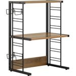 SoBuy KCR08-PF Mikrowellenregal, Spanplatte, Melamin, Braun, 60 x 72 x 36 cm