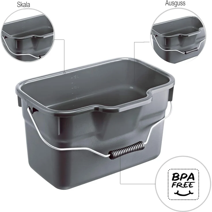 ROTHO Eimer Basic 12l eckig 102930 – Bild 3