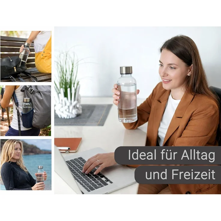 ZOLLNER Trinkflasche, 600 ml, transparent, mit Schraubverschluß – Bild 4