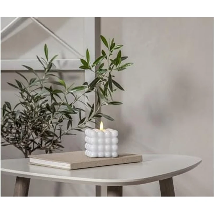 LED Bubble Kerze Dot, Echtwachs, weiß – Bild 4